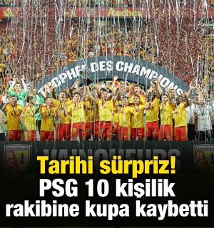 Tarihi s&uuml;rpriz! PSG, 10 kişilik rakibine kupayı kaybetti