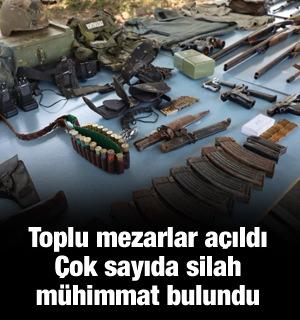 Toplu mezarlar a&ccedil;ıldı, &ccedil;ok sayıda m&uuml;himmat &ccedil;ıktı
