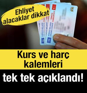 Ehliyet alacaklar dikkat: Kurs ve har&ccedil; kalemleri tek tek a&ccedil;ıklandı!