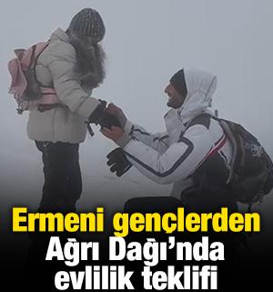 Ermeni gen&ccedil;lerden Ağrı Dağı'nda evlilik teklifi
