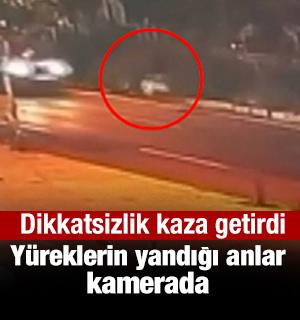 Otomobilin &ccedil;arptığı &ccedil;ocuk ağır yaralandı; kaza kamerada