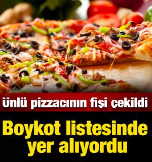 T&uuml;rkiye'de boykot listesinde yer alıyordu: &Uuml;nl&uuml; pizzacının fişi &ccedil;ekildi