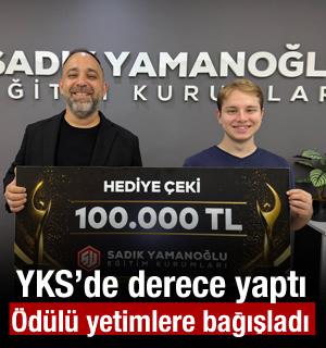YKS T&uuml;rkiye 74&rsquo;&uuml;nc&uuml;s&uuml; oldu, 100 bin TL&rsquo;lik &ouml;d&uuml;l&uuml;n&uuml; yetim &ccedil;ocuklara bağışladı