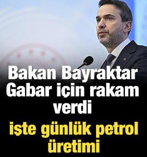 Bakan Bayraktar Gabar i&ccedil;in rakam verdi: İşte g&uuml;nl&uuml;k petrol &uuml;retimi