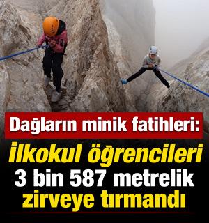 Dağların minik fatihleri: 4 &ccedil;ocuk sporcu 3 bin 500 metreye tırmandı