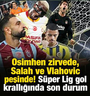Osimhen zirvede, Salah ve Vlahovic peşinde! S&uuml;per Lig gol krallığında son durum
