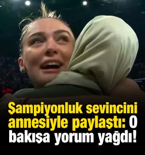 Şampiyonluk sevincini annesiyle paylaştı: O bakış sosyal medyayı salladı!