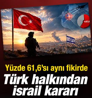 T&uuml;rk halkından İsrail kararı: Y&uuml;zde 61,6'sı aynı fikirde