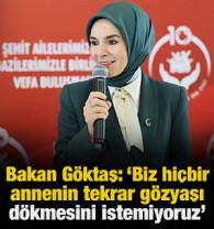Bakan G&ouml;ktaş: 'Biz hi&ccedil;bir annenin tekrar g&ouml;zyaşı d&ouml;kmesini istemiyoruz'