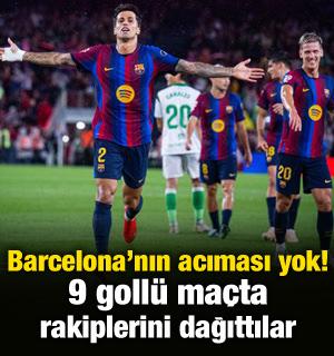 Barcelona'nın hi&ccedil; acıması yok! 9 goll&uuml; ma&ccedil;ta rakiplerini dağıttılar