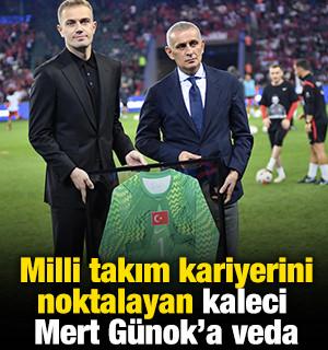 Milli takım kariyerini noktalayan kaleci Mert G&uuml;nok&rsquo;a veda