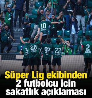S&uuml;per Lig ekibinden 2 futbolcu i&ccedil;in sakatlık a&ccedil;ıklaması