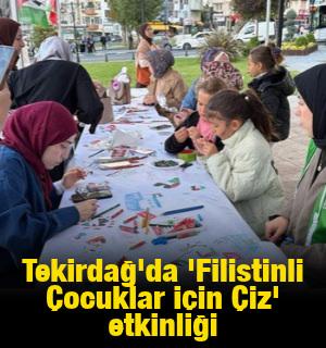 Tekirdağ'da 'Filistinli &Ccedil;ocuklar İ&ccedil;in &Ccedil;iz' etkinliği