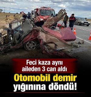 Uşak'ta korkun&ccedil; kaza: 3 &ouml;l&uuml;!