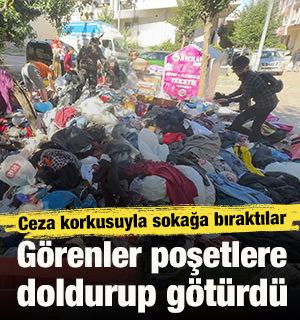 Ceza korkusuyla sokağa bıraktılar: G&ouml;renler poşetini alıp koştu 