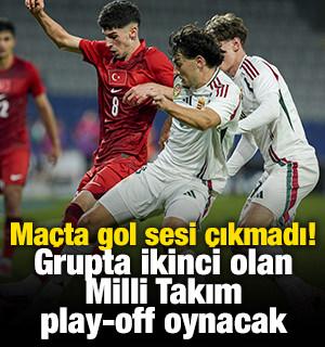 Ma&ccedil;ta gol sesi &ccedil;ıkmadı! Grupta ikinci olan Milli Takım play-off oynacak