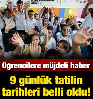 &Ouml;ğrencilere m&uuml;jdeli haber: 9 g&uuml;nl&uuml;k tatilin tarihleri belli oldu!