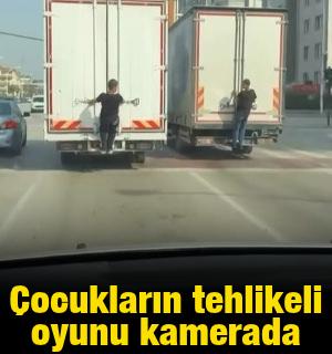 &Ccedil;ocukların tehlikeli oyunu kamerada