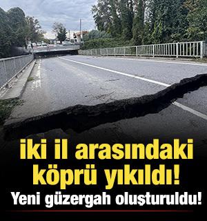 İki il arasındaki k&ouml;pr&uuml; yıkıldı: Yeni g&uuml;zergah oluşturuldu!