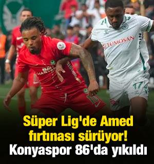 S&uuml;per Lig'de Amed fırtınası s&uuml;r&uuml;yor! Konyaspor 86'da yıkıldı
