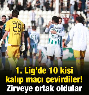 1. Lig'de 10 kişi kalan takım ma&ccedil;ı &ccedil;evirdi! Zirveye ortak oldu