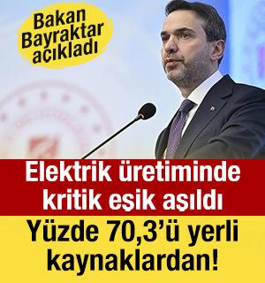 Elektrik &uuml;retiminde kritik eşik aşıldı! Y&uuml;zde 70,3&rsquo;&uuml; yerli kaynaklardan karşılandı