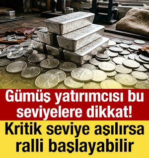 G&uuml;m&uuml;ş yatırımcısı bu seviyelere dikkat! Kritik seviye aşılırsa ralli başlayabilir
