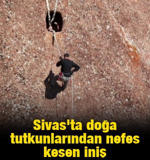 Sivas'ta doğa tutkunlarından nefes kesen iniş