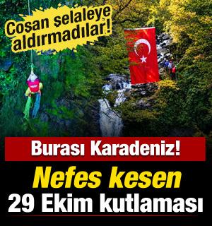 Nefes kesen 29 Ekim kutlaması! Cumhuriyet Bayramı coşkusu Akkaya Şelalesi&rsquo;ne taşındı