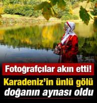 Rutav G&ouml;l&uuml; doğanın aynası oldu, Artvin&rsquo;de sonbahar renkleri g&ouml;renleri mest etti