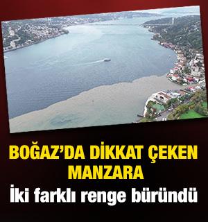 Sağanak sonrası İstanbul Boğazı ikiye b&ouml;l&uuml;nd&uuml;: Manzara havadan g&ouml;r&uuml;nt&uuml;lendi 