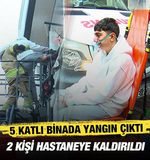 Zeytinburnu&rsquo;nda 5 katlı binada yangın &ccedil;ıktı: 2 kişi dumandan etkilendi